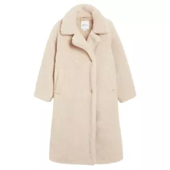 Пальто H&amp;M Long Teddy, светло-бежевый