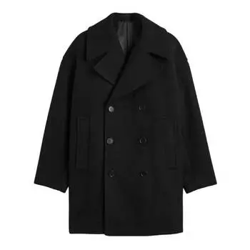 Пальто H&amp;M Oversized Fit Wool-Blend Pea, черный