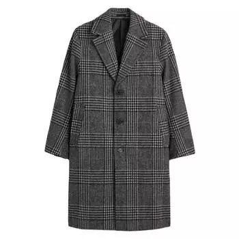 Пальто H&amp;M Oversized Wool-blend, черный/серый
