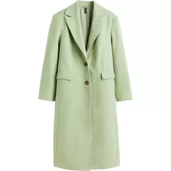 Пальто H&amp;M Single-breasted, светло-зеленый