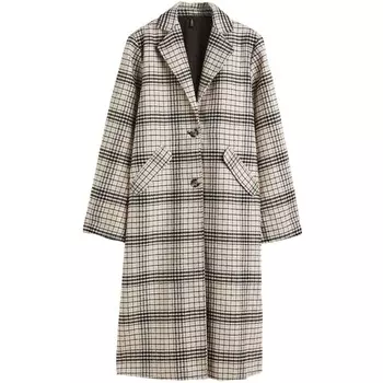 Пальто H&amp;M, светло-бежевый/клетка