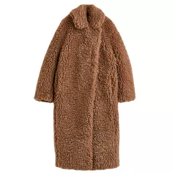 Пальто H&amp;M Teddy, коричневый