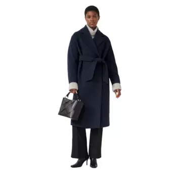 Пальто H&M Wide-cut Wool, синий