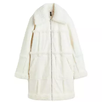 Пальто H&amp;M With A Plush Finish, белый