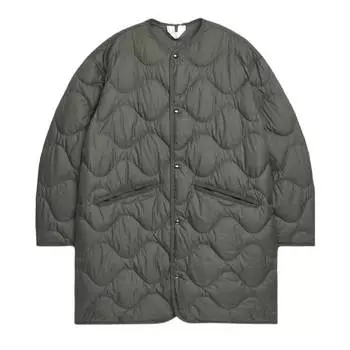 Пальто H&amp;M x Arket Down Quilted, темно-зеленый