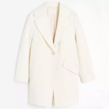 Пальто H&M Single-breasted, кремовый