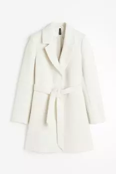 Пальто H&M Tie Belt, кремовый
