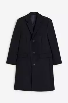 Пальто H&M Wool-blend, темно-синий