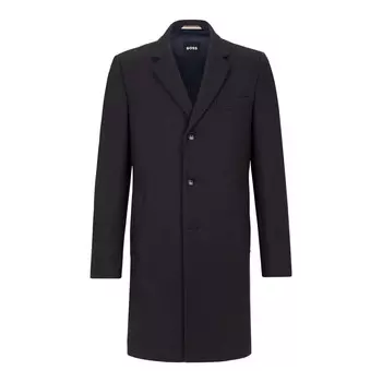 Пальто Hugo Boss Slim-fit In A Virgin-wool Blend, темно-синий