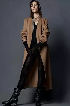 Пальто из 100% шерсти ZARA, кэмел