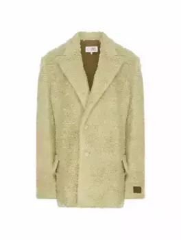 Пальто из эко-овчины MM6 MAISON MARGIELA, зелёный