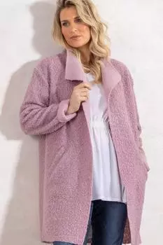 Пальто из букле с открытой передней частью Klass., розовый