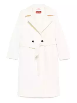 Пальто из девственной шерсти MAX MARA, белый
