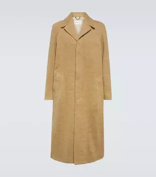 Пальто из джута и шерсти Dries Van Noten, коричневый