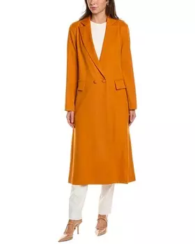 Пальто из габардина Oscar de la Renta из смесовой шерсти, оранжевый