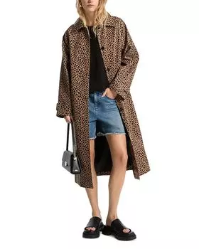 Пальто из гепарда Balmacaan Michael Kors, коричневый