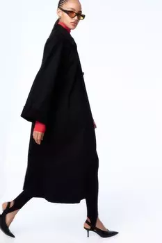 Пальто из хлопкового твила H&M, черный