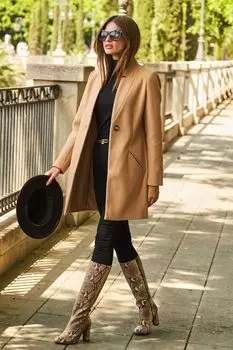 Пальто из имитации шерсти Sosandar, коричневый