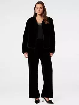 Пальто из искусственного меха ланы Forever New, черный