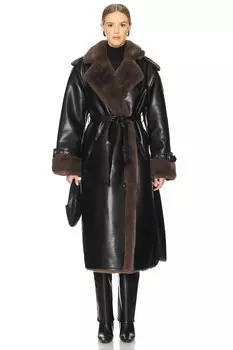 Пальто из искусственного меха с клееным узором Weworewhat, черный