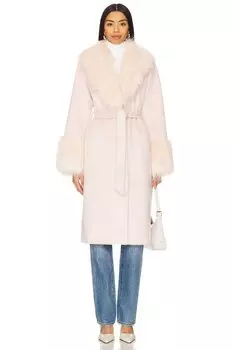 Пальто из искусственного меха в стиле париж Unreal Fur, розовый