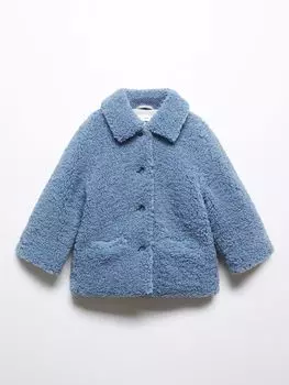 Пальто из искусственной дубленки Baby Bleu Mango, светло-пастельный синий