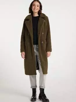 Пальто из искусственной овчины Mymo, зеленый