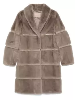 Пальто из искусственной овчины TWINSET, серый