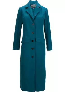 Пальто из искусственной шерсти макси-длины Bpc Bonprix Collection, синий