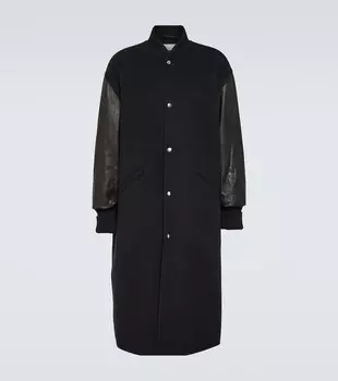 Пальто из кашемира и кожи Jil Sander, черный