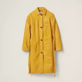 Пальто из кожи наппа Miu Miu, желтый