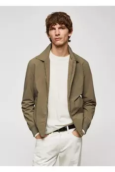 Пальто из легкой технической ткани Mango, зеленый