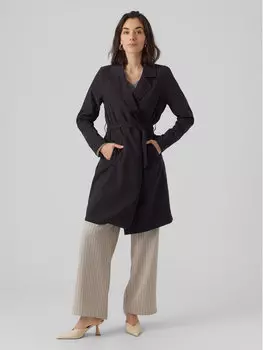 Пальто из линя стандартной посадки Vero Moda, черный