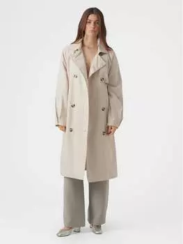 Пальто из линя стандартной посадки Vero Moda, экрю