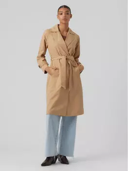Пальто из линя стандартной посадки Vero Moda, бежевый