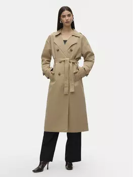 Пальто из линя стандартной посадки Vero Moda, бежевый