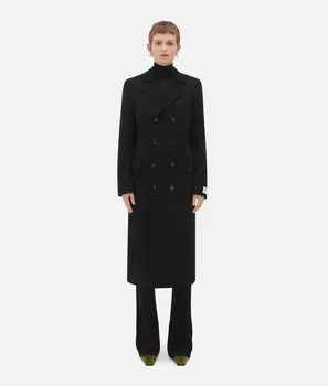 Пальто из матового струящегося вискозного джерси Bottega Veneta, черный