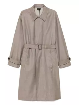 Пальто из натуральной шерсти Emporio Armani, нейтральный