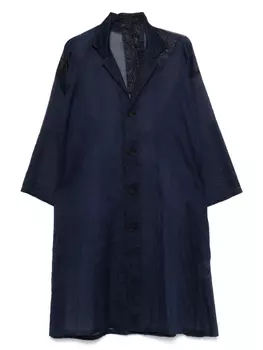 Пальто из органзы Yohji Yamamoto, синий
