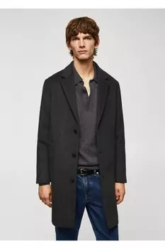 пальто из переработанной шерсти Mango, серый