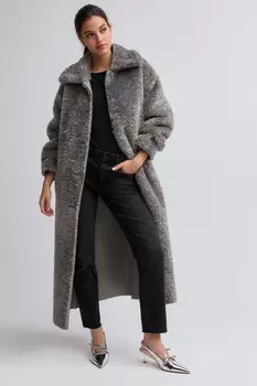 Пальто из плюшевого мишки Next, серый
