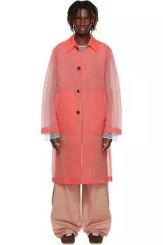 Пальто из розовой жатой органзы Dries Van Noten