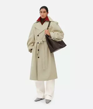 Пальто из шерсти и хлопка для ноутбука Bottega Veneta