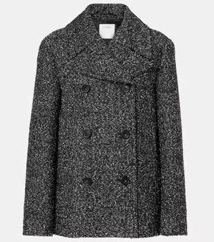 Пальто из шерсти и хлопка Olaf Sportmax, черный