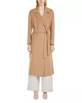 Пальто из шерсти Livia с поясом Max Mara, коричневый/бежевый