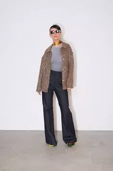 Пальто из шерсти с классическим воротником Ema\T, коричневый