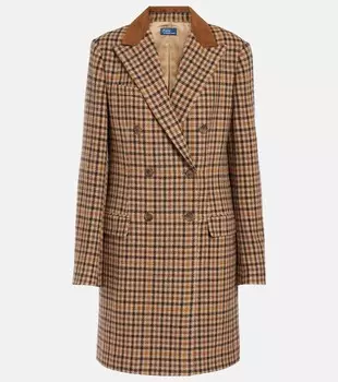 Пальто из шерсти с узором «гусиная лапка» Polo Ralph Lauren, цвет country plaid