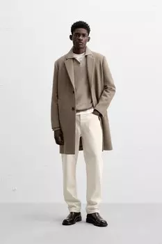 Пальто из шерсти ZARA, норка