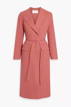 Пальто из шерстяного фетра с поясом ZIMMERMANN, античная роза