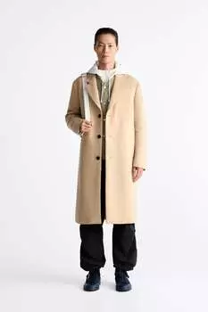 Пальто из смешанной шерсти - ограниченная серия ZARA, кэмел